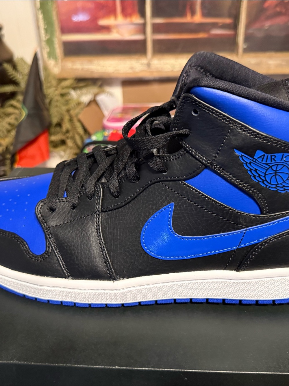 Nike Air Jordan 1 Mid - Black/Blue size 15